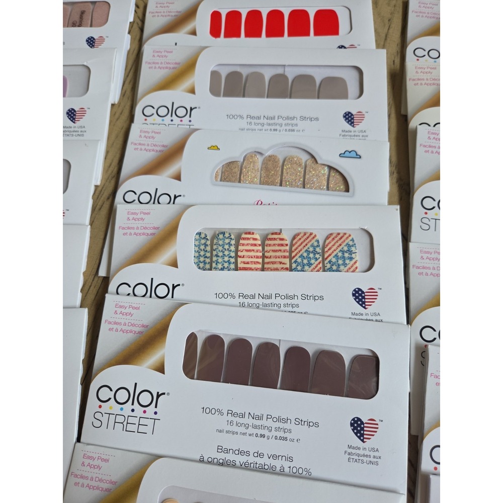 COLOR STREET NAIL STRIPS Lot Of 24 Nail Polish Strips Assorted Colors Designs - Picture 3 of 16